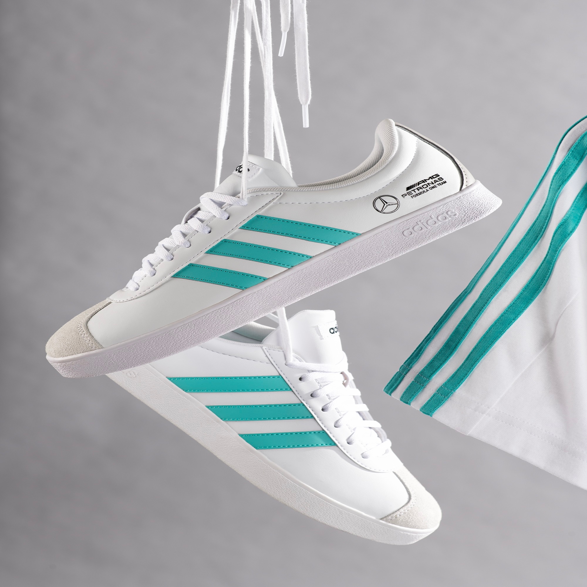 Mercedes AMG Petronas adidas VLCourt Base Trainer - White